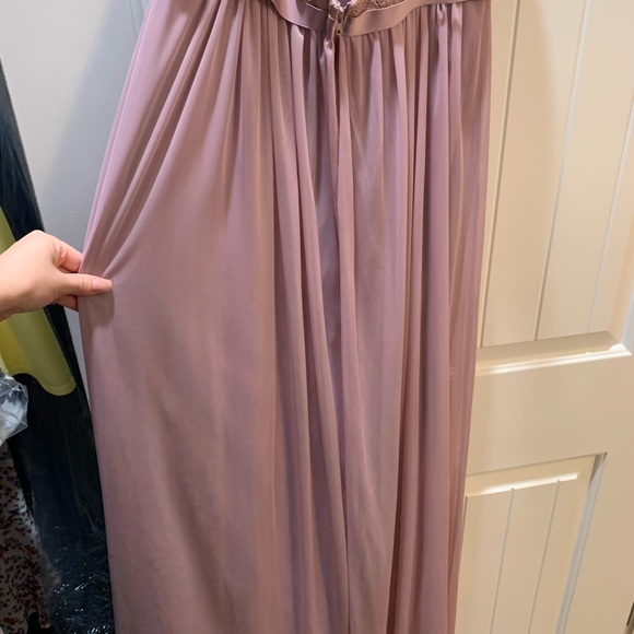 ROSE GOLD DAVIDS BRIDAL BRIDESMAIDS DRESS WITH OPEN BACK - Picture 7 of 7